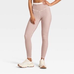 JoyLab- Women's High-rise Piped 7/8 Checkered Leggings